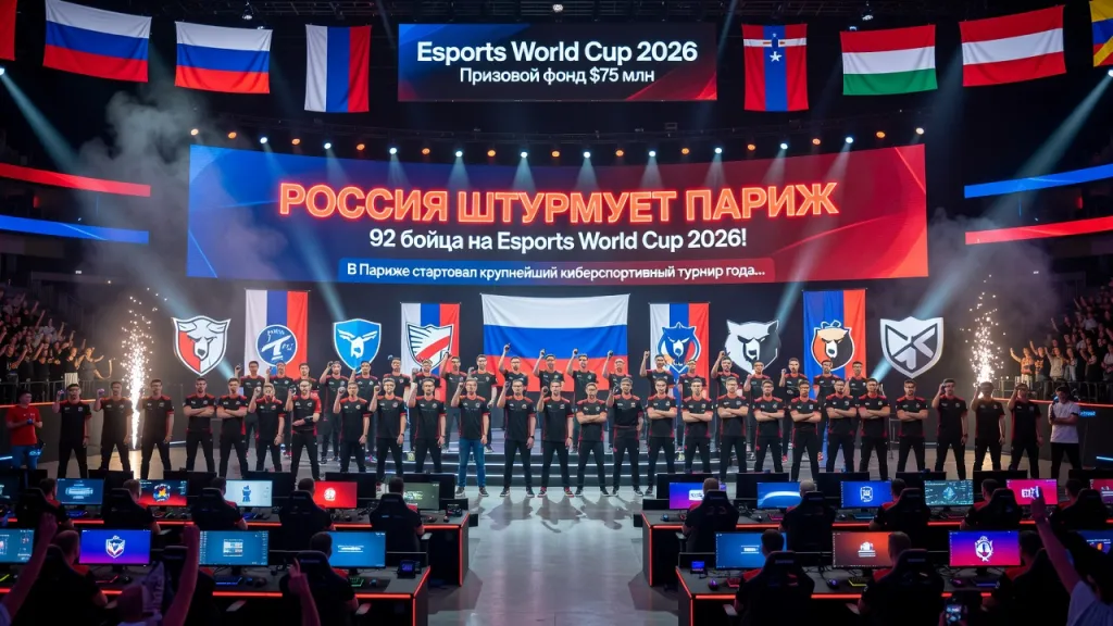 Россия штурмует Париж. 92 бойца на Esports World Cup 2026!